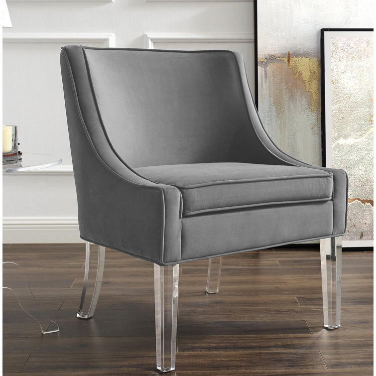 Nicole Miller New York Marlon Velvet Accent Chair For Bedroom